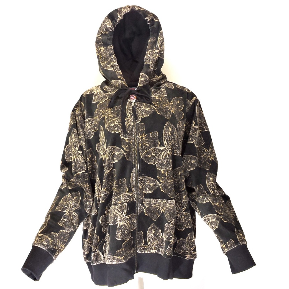 JOHNNY WAS ⚜ WOMEN'S BLACK COTTON VELVET HUDED JACKET